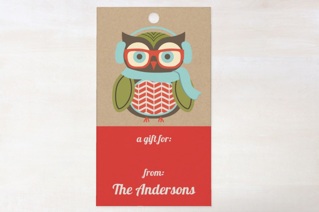 "Happy Hipster Holiday" - Gift Tags in Kraft by Jennifer Morehead - Front
