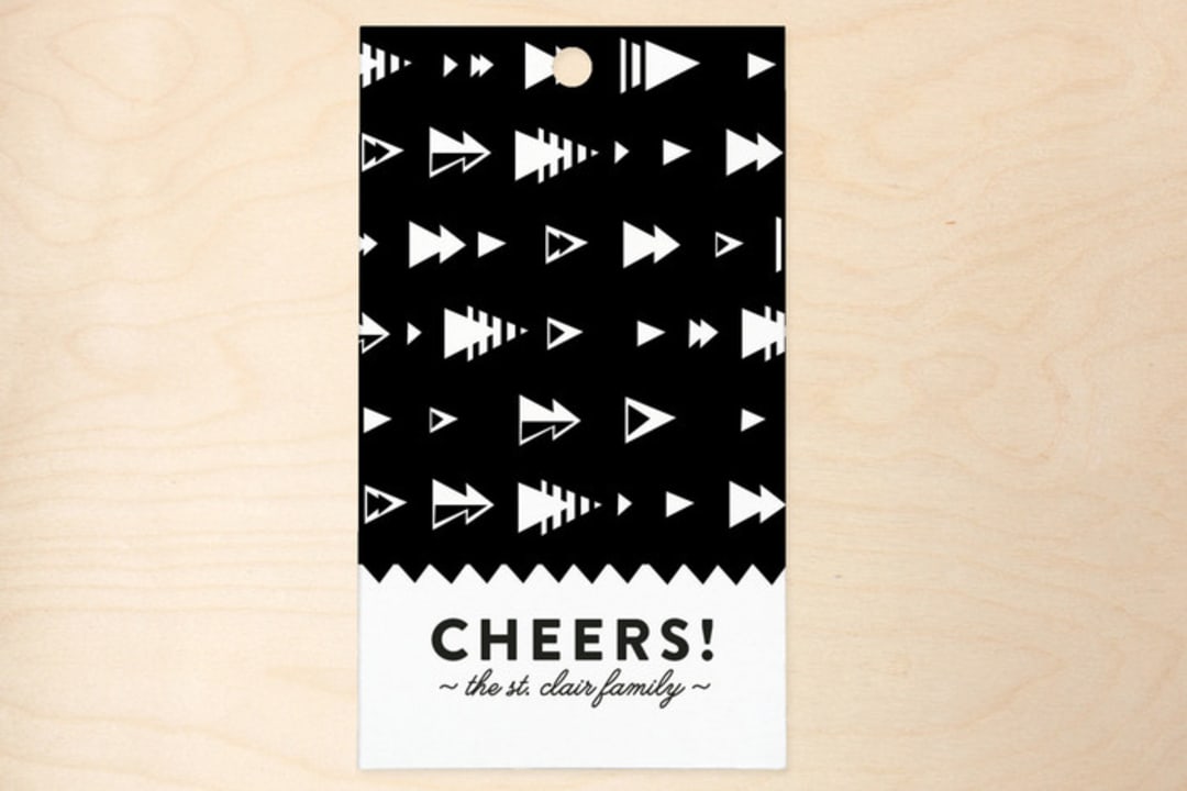 "Happy Holiday Trees" - Gift Tags in Jet by Abby Munn - Front