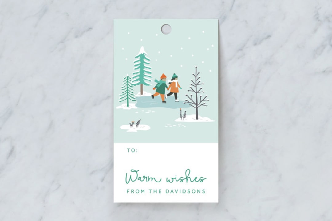 "WinterLand" - Gift Tags in Aqua by Sharon O. - Front