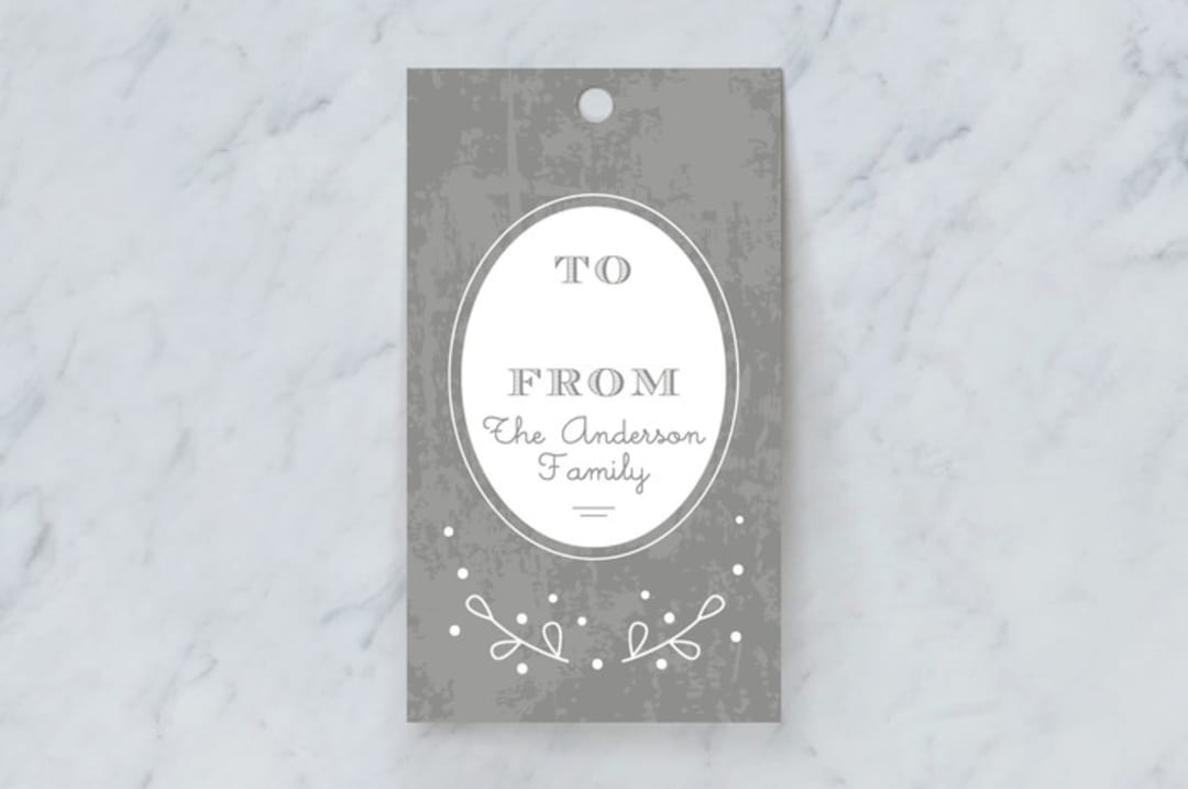 "Perfect Gift" - Gift Tags in Charcoal by Tatiana Nogueiras - Front