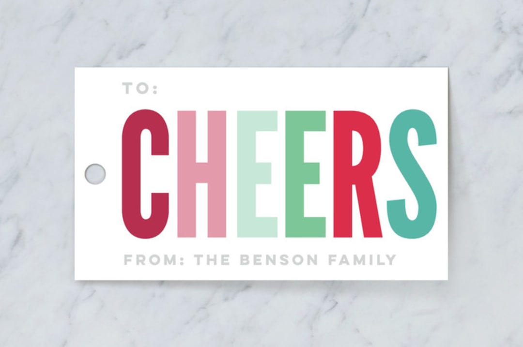 "Happy Lettering" - Gift Tags in Fruit Punch by Jessie Steury - Front