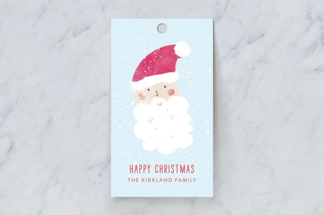 "Father Christmas" - Gift Tags in Powder Blue by Erin Hodges - Front