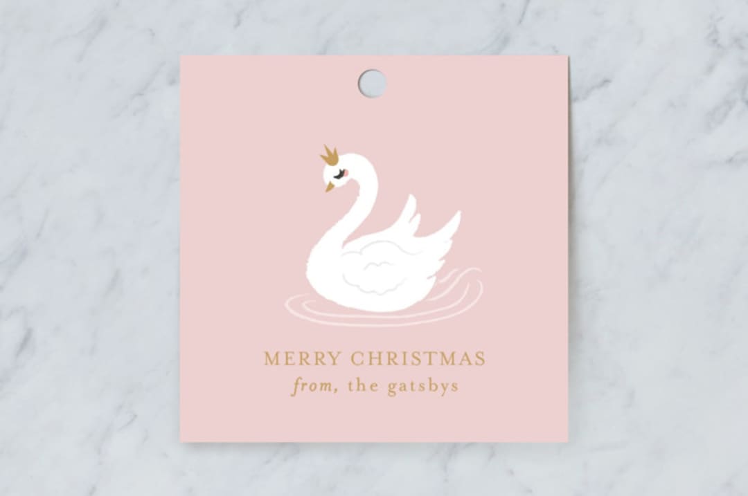 "Seven Swans Swimmin" - Gift Tags in Ballet Slipper by Itsy Belle Studio - Front