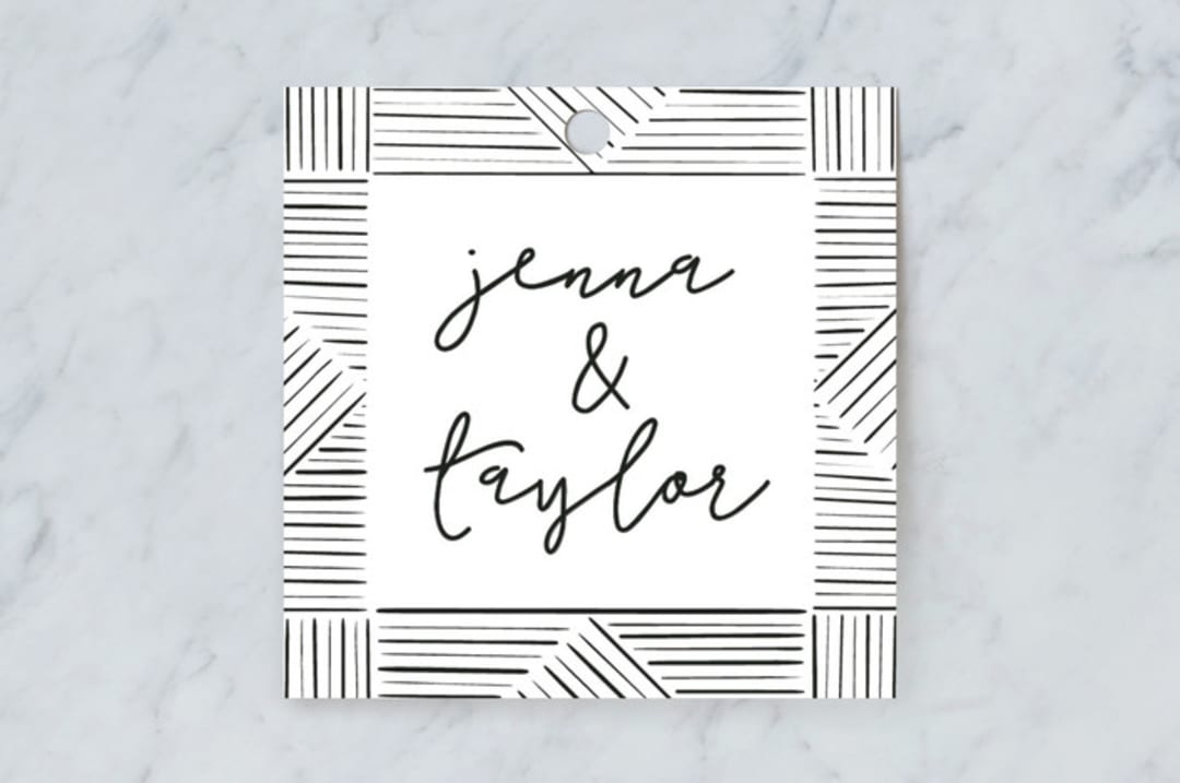 "line doodle photo frames" - Gift Tags in Onyx by Leanne Friedberg - Front