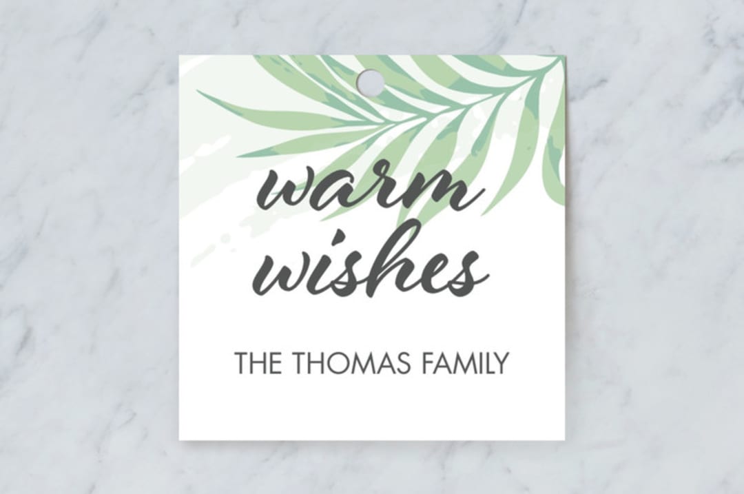 "Tropical Print" - Gift Tags in Seafoam by Lauren Hughes - Front