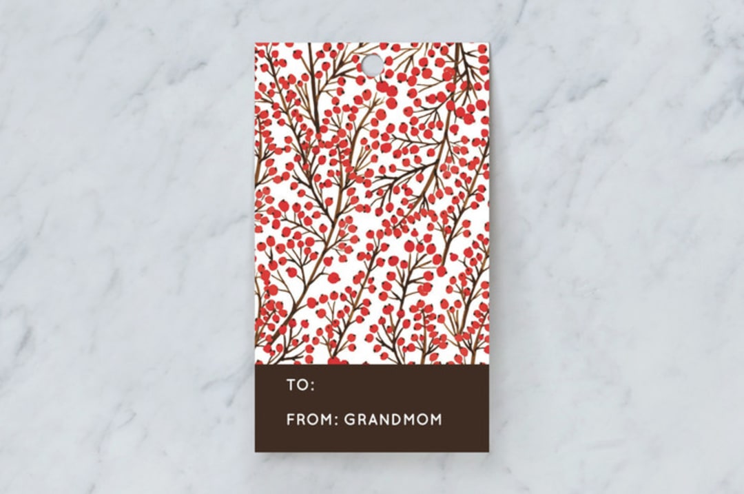 "winter berries" - Gift Tags in Berry by Yaling Hou Suzuki - Front