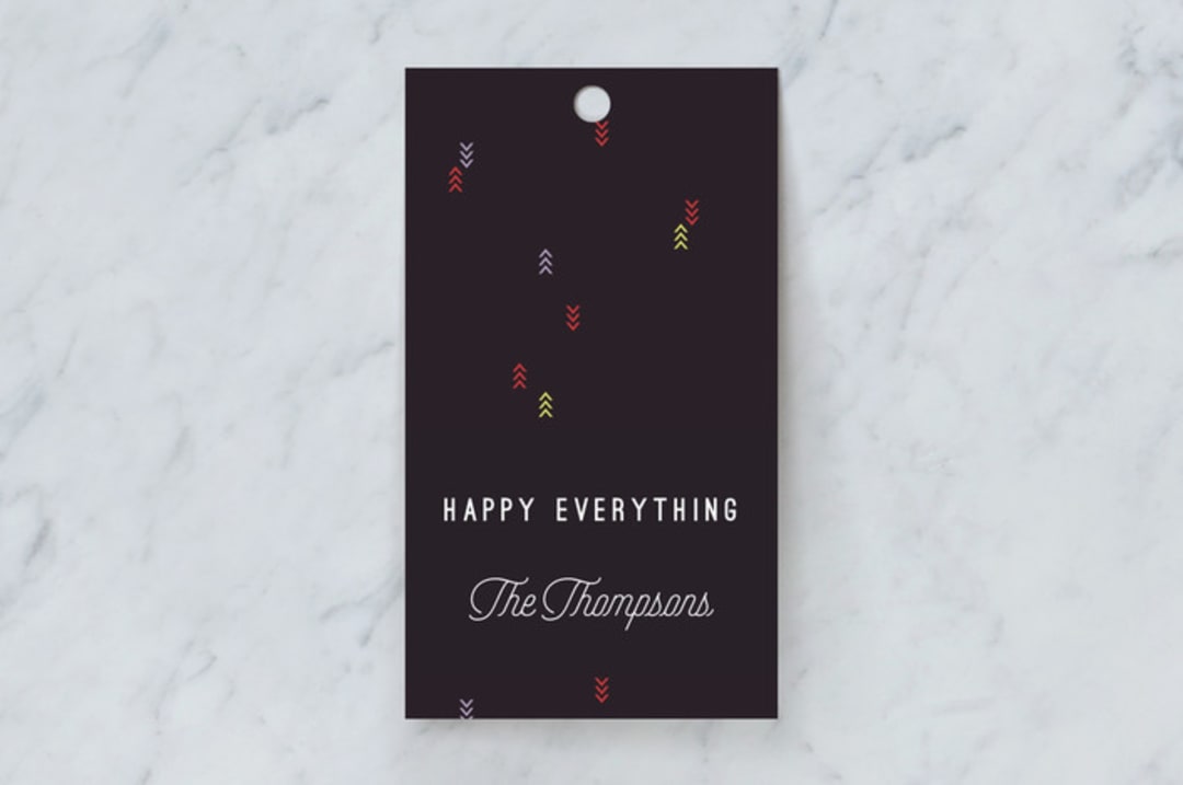 "Bold Geometry" - Gift Tags in Deep Plum by Ilze Lucero - Front