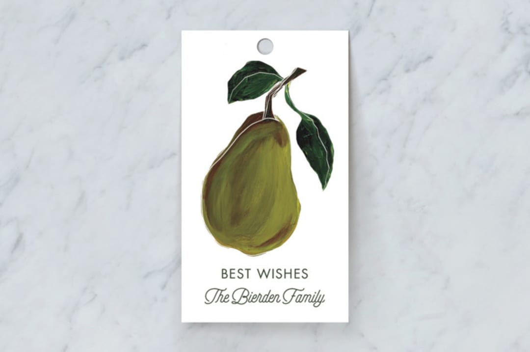 "Winter Pear" - Gift Tags in Pear by Sarah Fitzgerald - Front