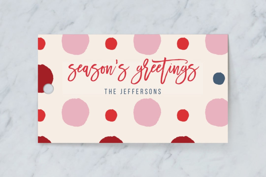 "Painted Circles" - Gift Tags in Peachy by Ilze Lucero - Front