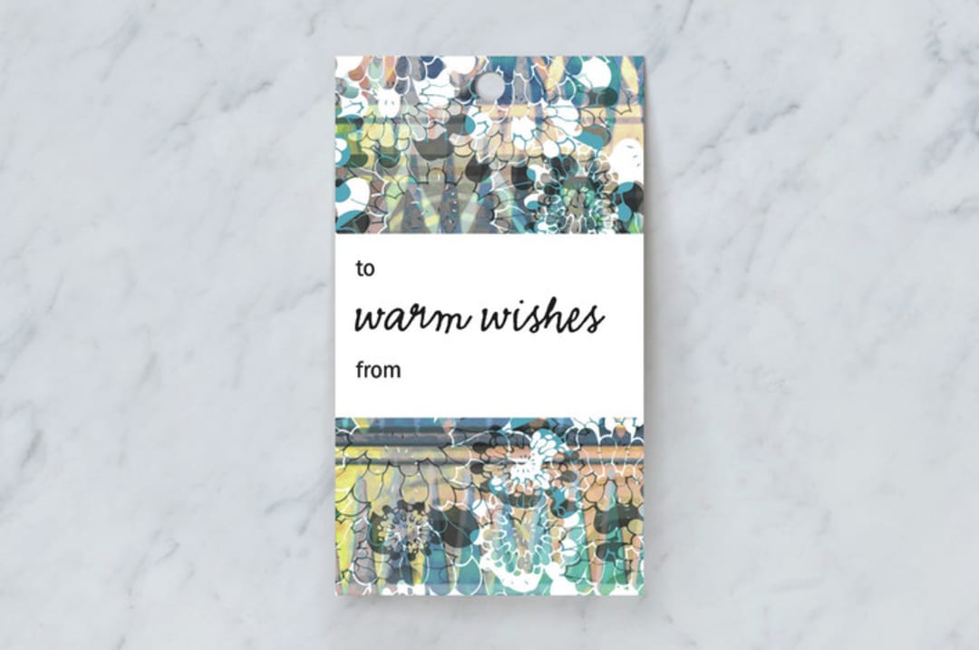 "Winter colourful sweater" - Gift Tags in Navy by Oana Prints - Front