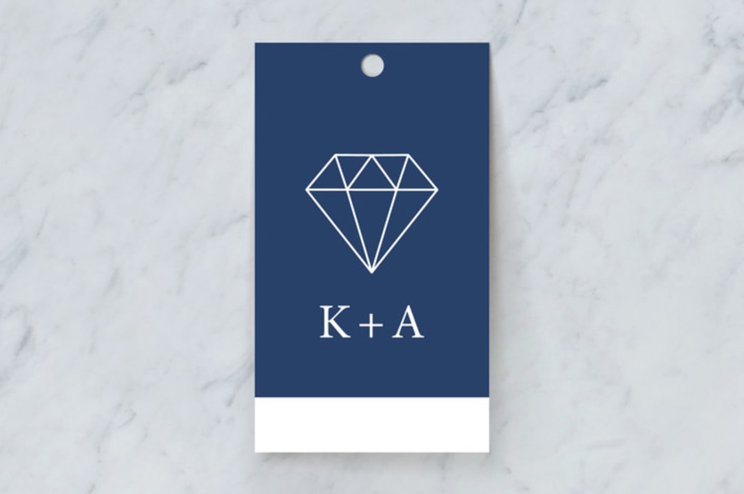 "Destination Wedding" - Gift Tags in Navy by Pine Street Creative - Front