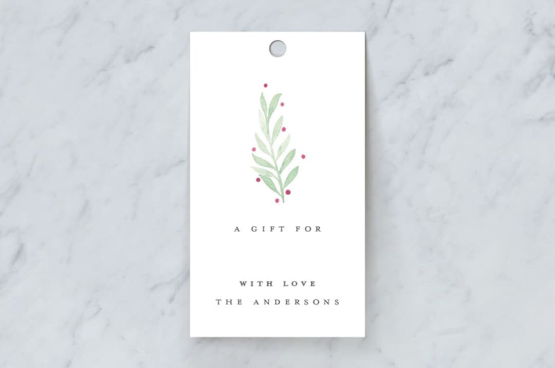 "Painted Botanical" - Gift Tags in Fern by Liz Conley - Front