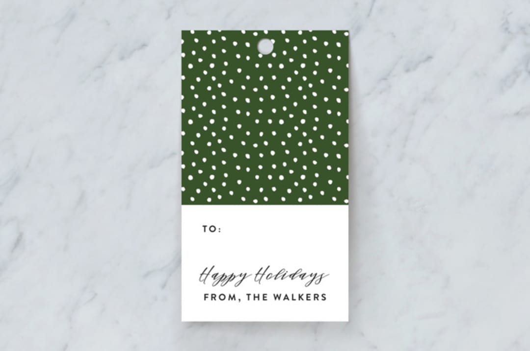 "Gilded Dots" - Gift Tags in Evergreen by Roxy Cervantes - Front