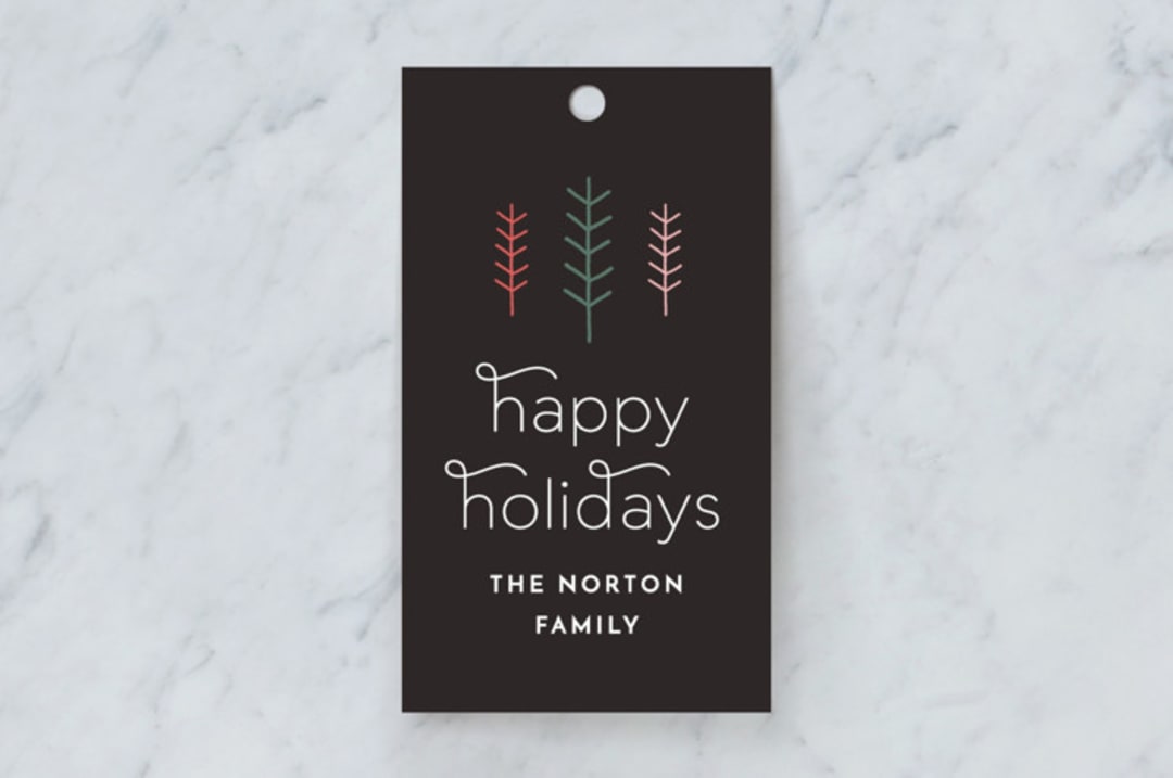 "Petite Trees" - Gift Tags in Chestnut by Olivia Raufman - Front