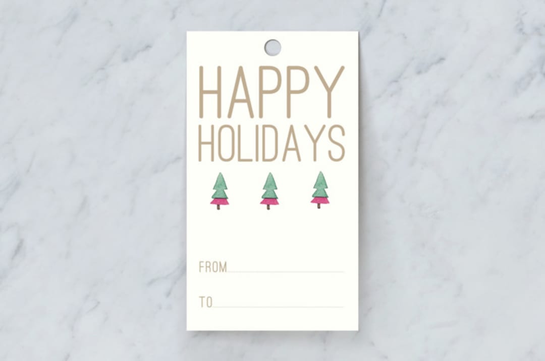 "Skyer av Skog" - Gift Tags in Peony by Kristine Hegre - Front