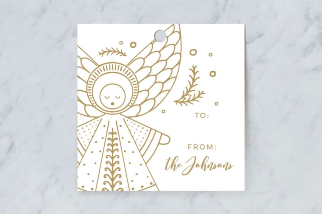 "Country Nativity" - Gift Tags in Golden by Dawn Jasper - Front