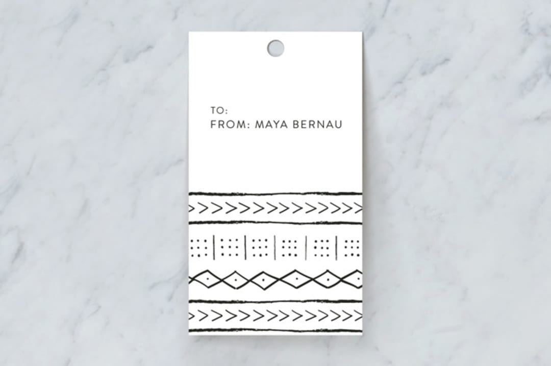 "mud cloth tribe" - Gift Tags in Midnight by Erin Deegan - Front