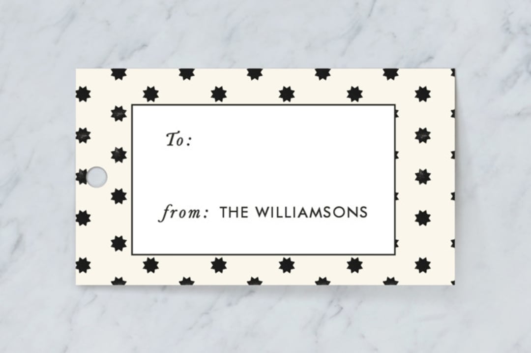 "geo stars" - Gift Tags in Cream by Rebecca Durflinger - Front