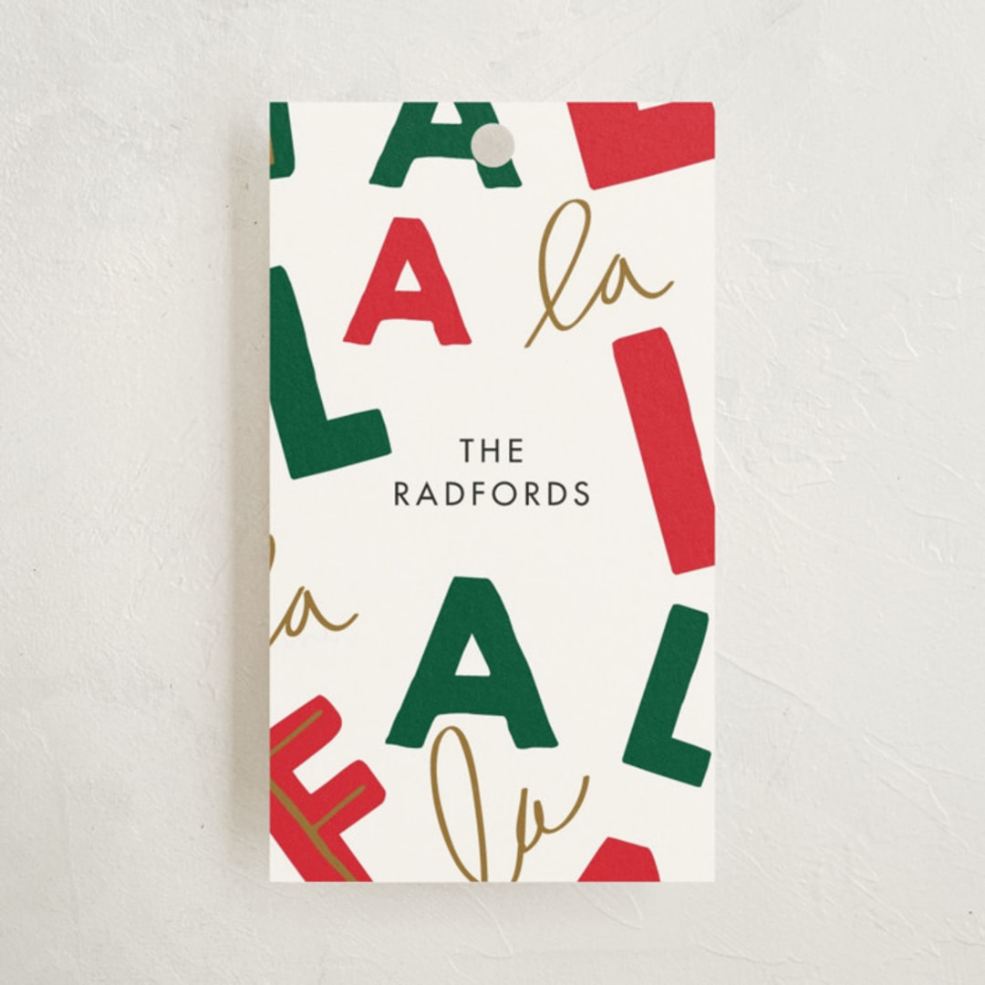 "Fa La Llama" - Gift Tags in Snow by Baumbirdy - Front