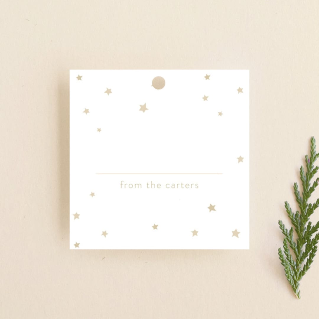 "Starry Celebration" - Gift Tags in Gold by Lori Wemple - Front