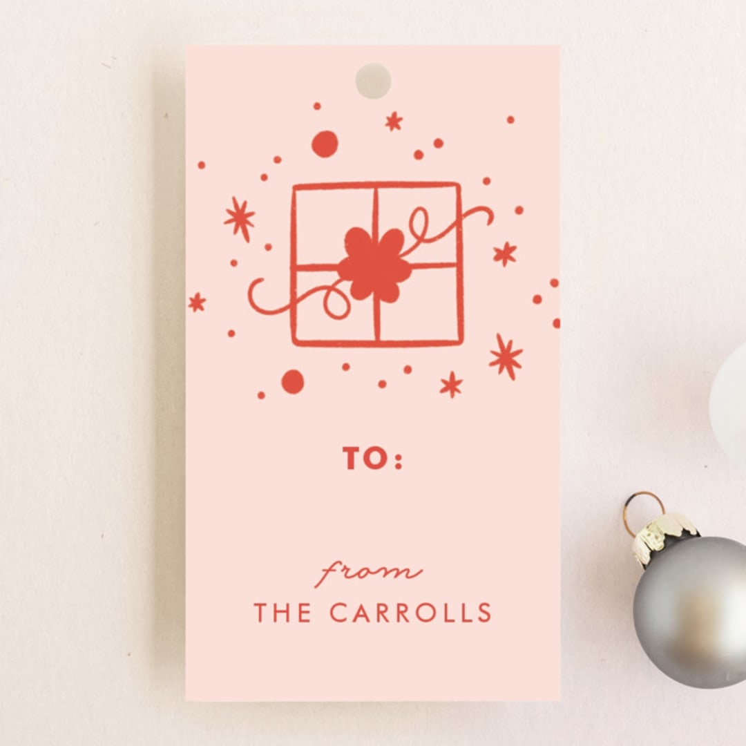"My Favorite Things" - Gift Tags in Cranberry by Paper Raven Co. - Front