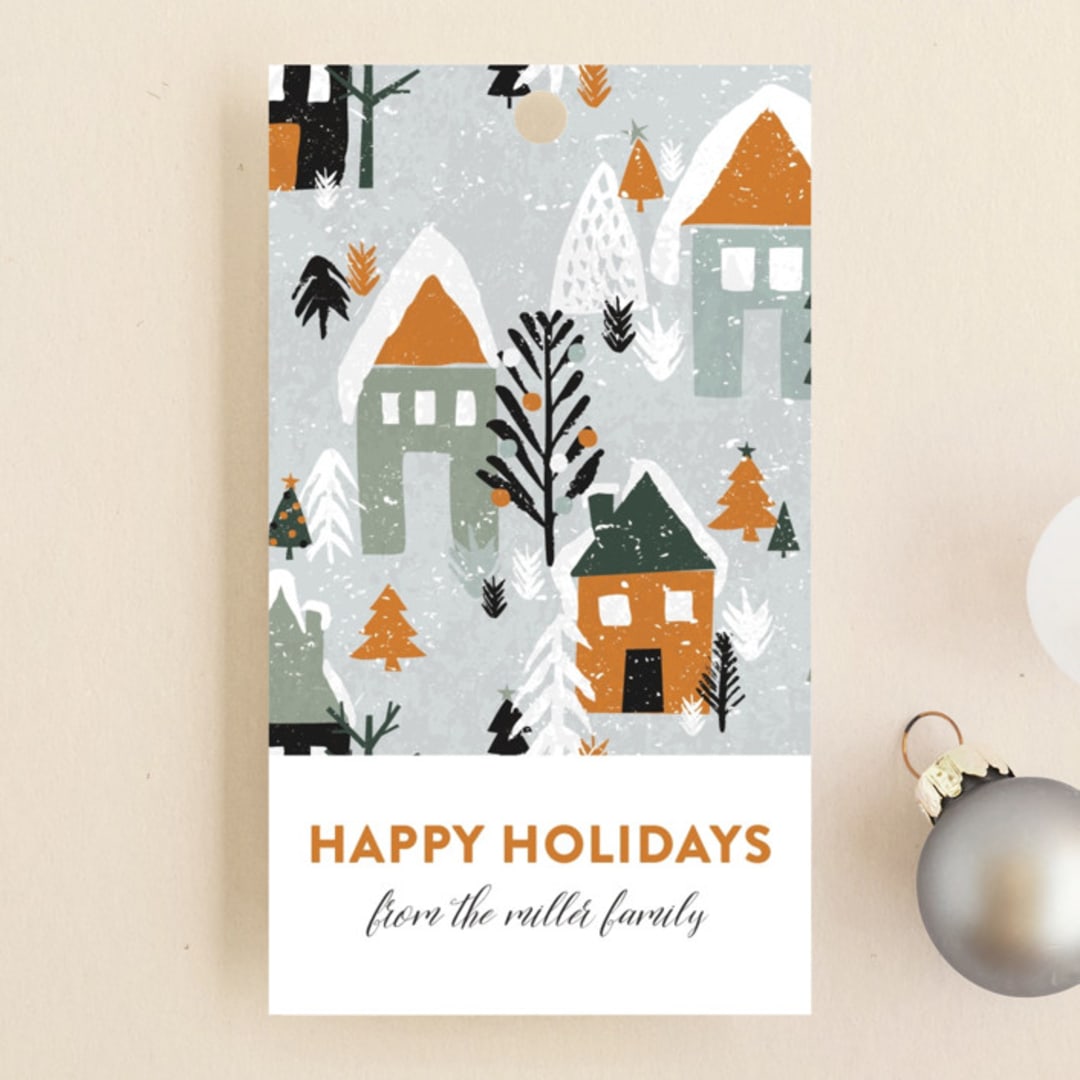 "Festive Village" - Gift Tags in Snow by Iveta Angelova - Front