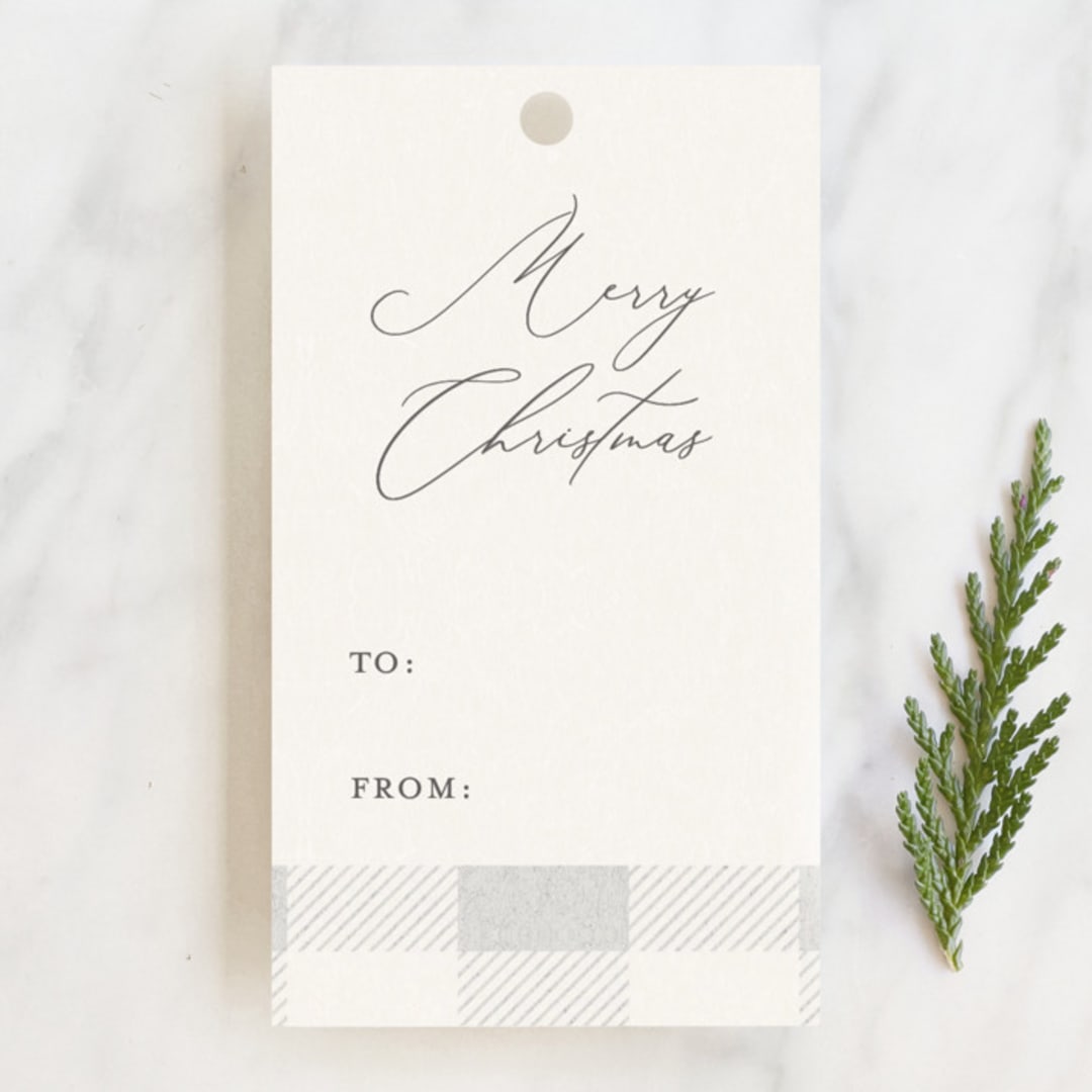 "gingham stars" - Gift Tags in Buttercream by Carolyn Nicks - Front