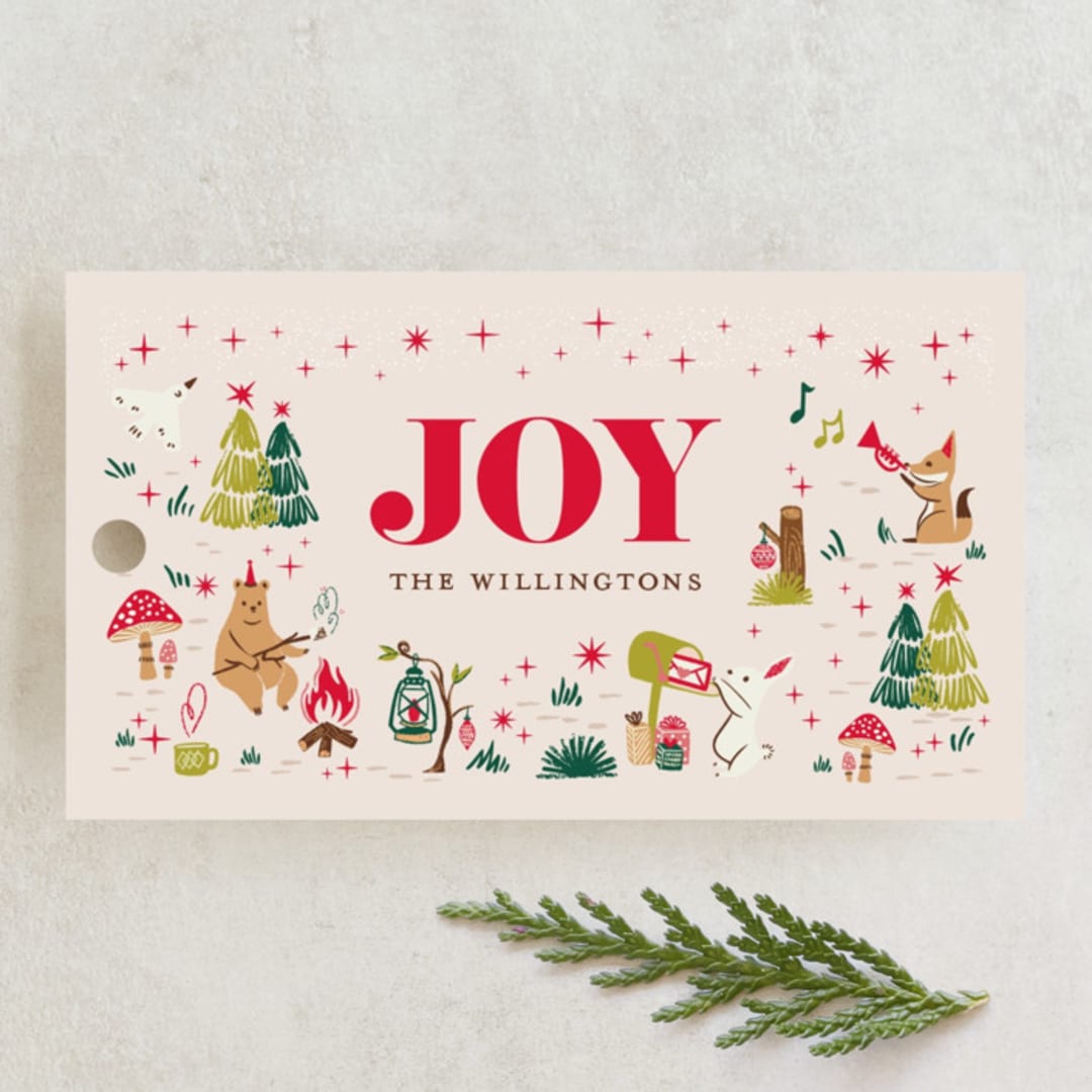 "Woodland Christmas" - Gift Tags in Berries by Vivian Yiwing - Front