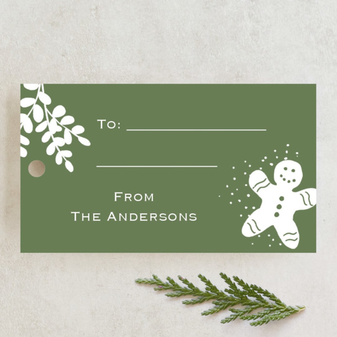 "A Baker's Holiday" - Gift Tags in Evergreen by Jaclyn Ruble - Front