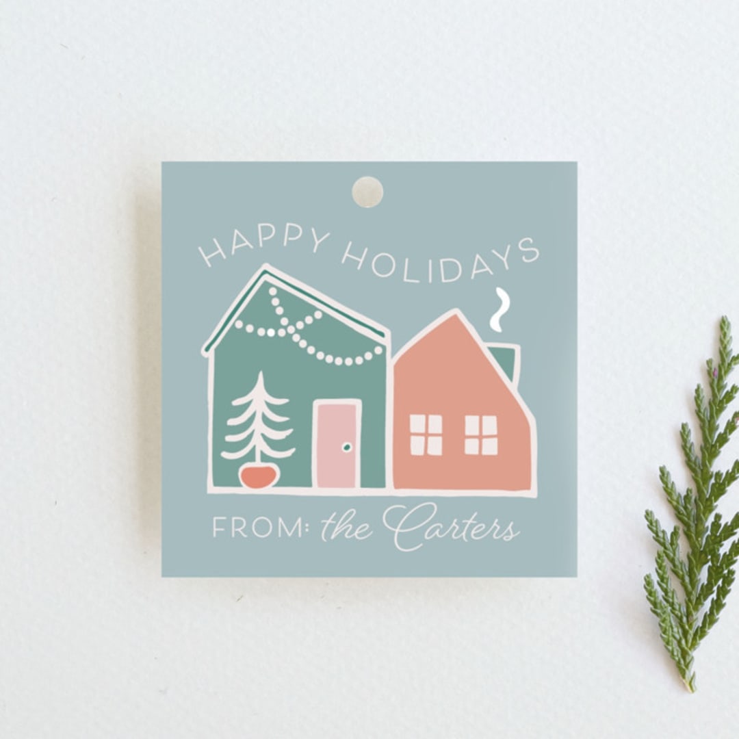 "Holiday Streets" - Gift Tags in Spice Drops by Charter Oaks Creative - Front
