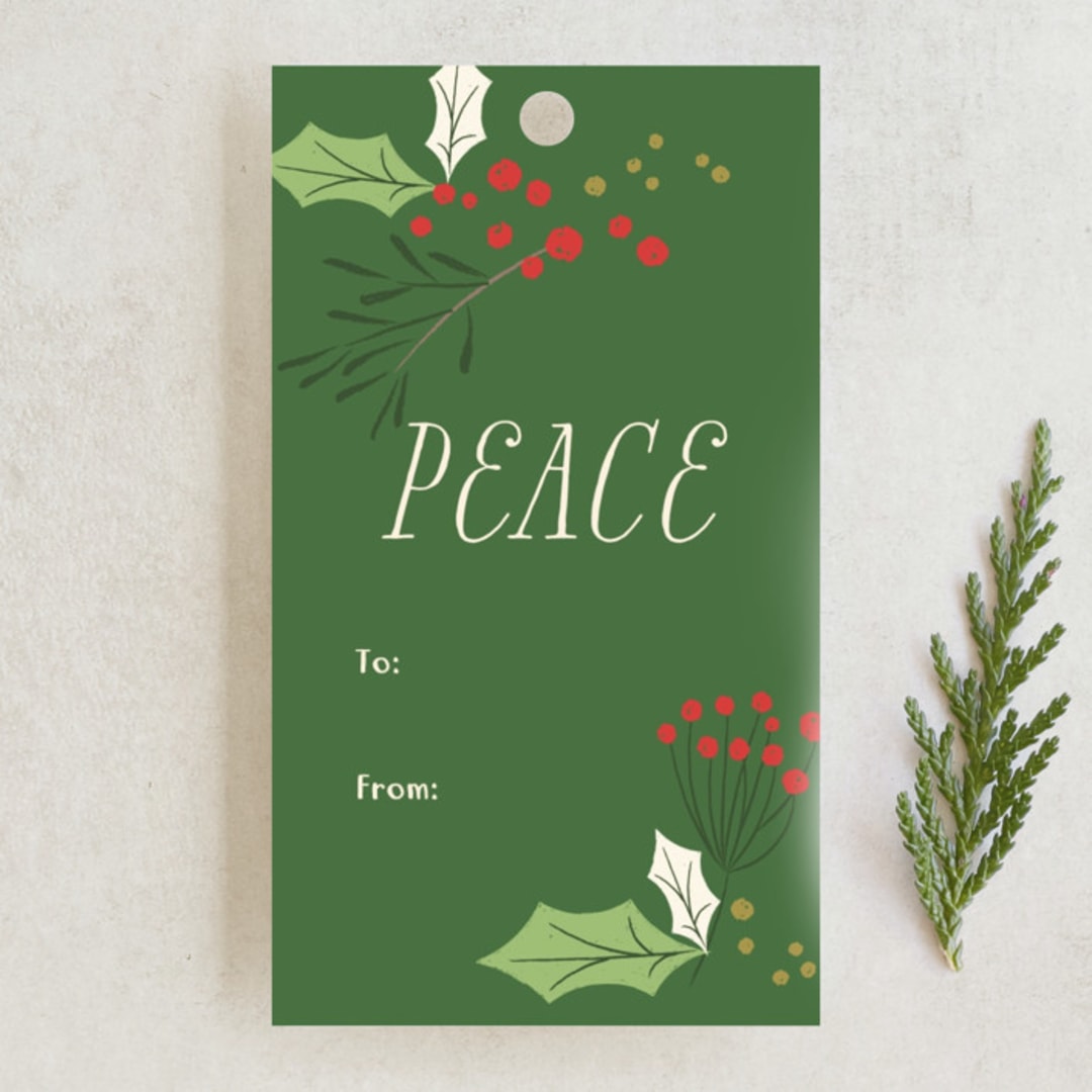 "Yuletide Sprigs" - Gift Tags in Balsam Fir by Kiersten Garner - Front