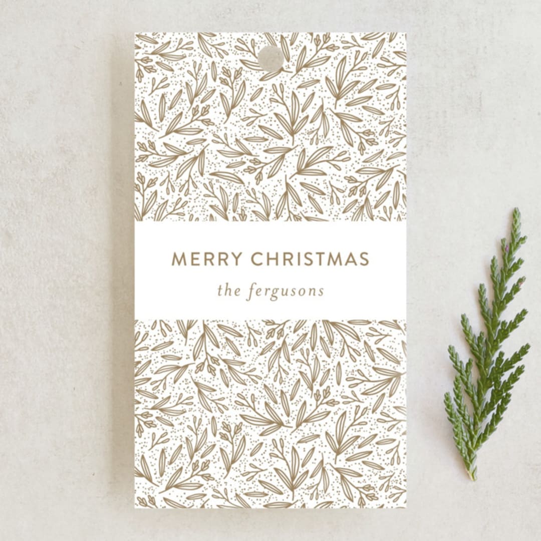 "Winter Sprigs 1" - Gift Tags in Marshmallow by Iveta Angelova - Front
