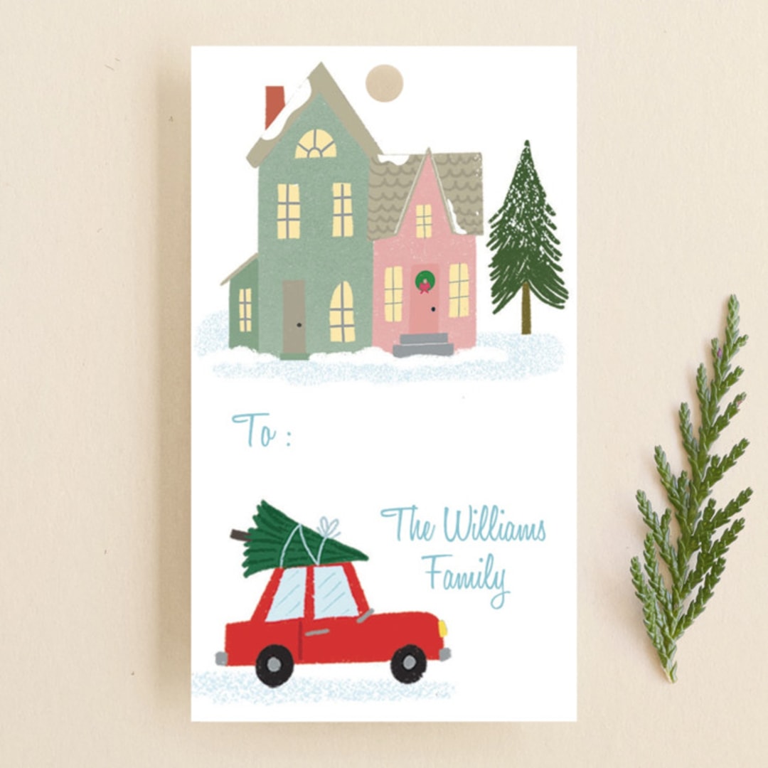 "winter town" - Gift Tags in Frost by Elizabeth Bishop - Front