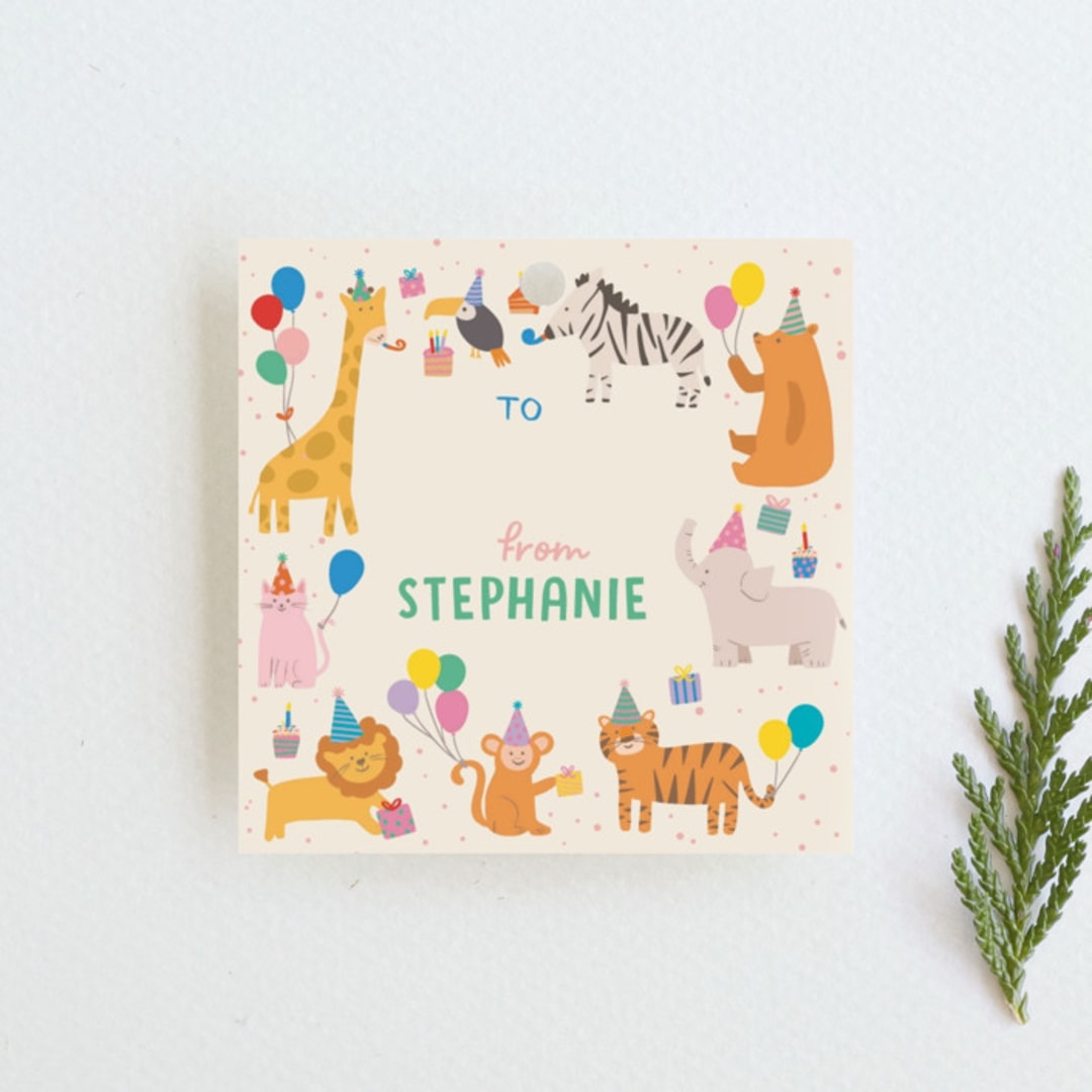 "its Party time" - Gift Tags in Brights by Creo Study - Front