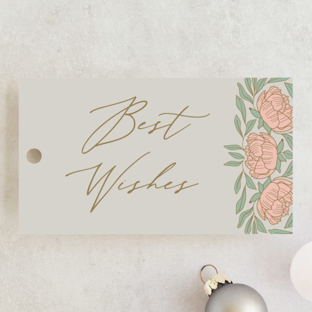 "Peony" - Gift Tags in Petal by Zani van Zyl - Front