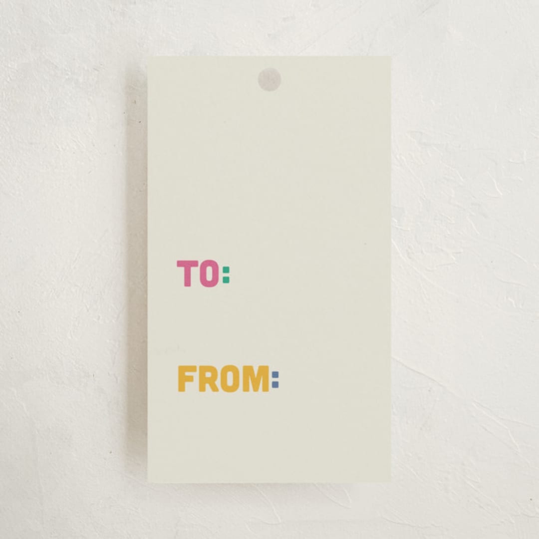 "Cut Paper Floral" - Gift Tags in Bubblegum by Ampersand Design Studio - Front