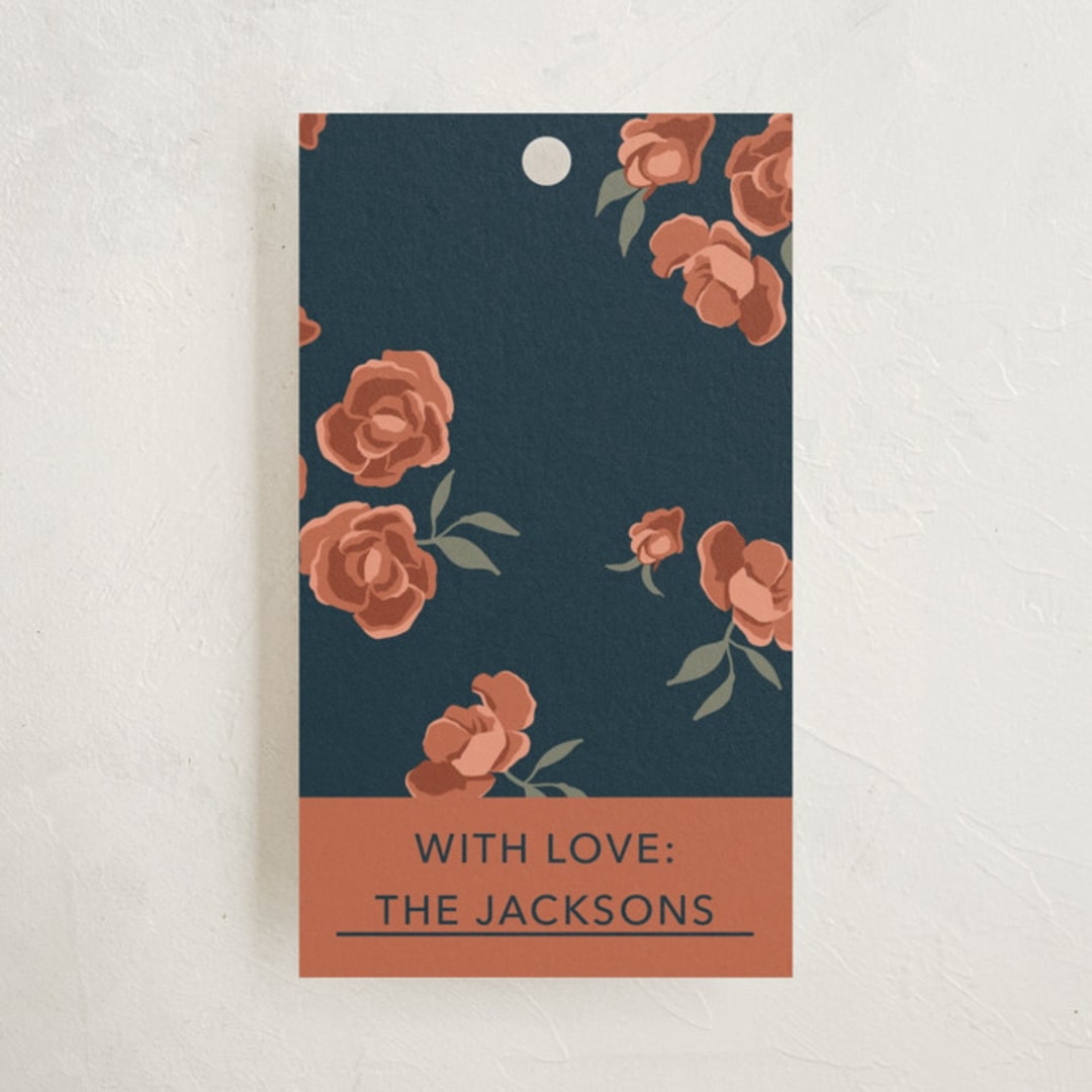 "Navy Wrap" - Gift Tags in Navy by Aubrey Fairchild - Front