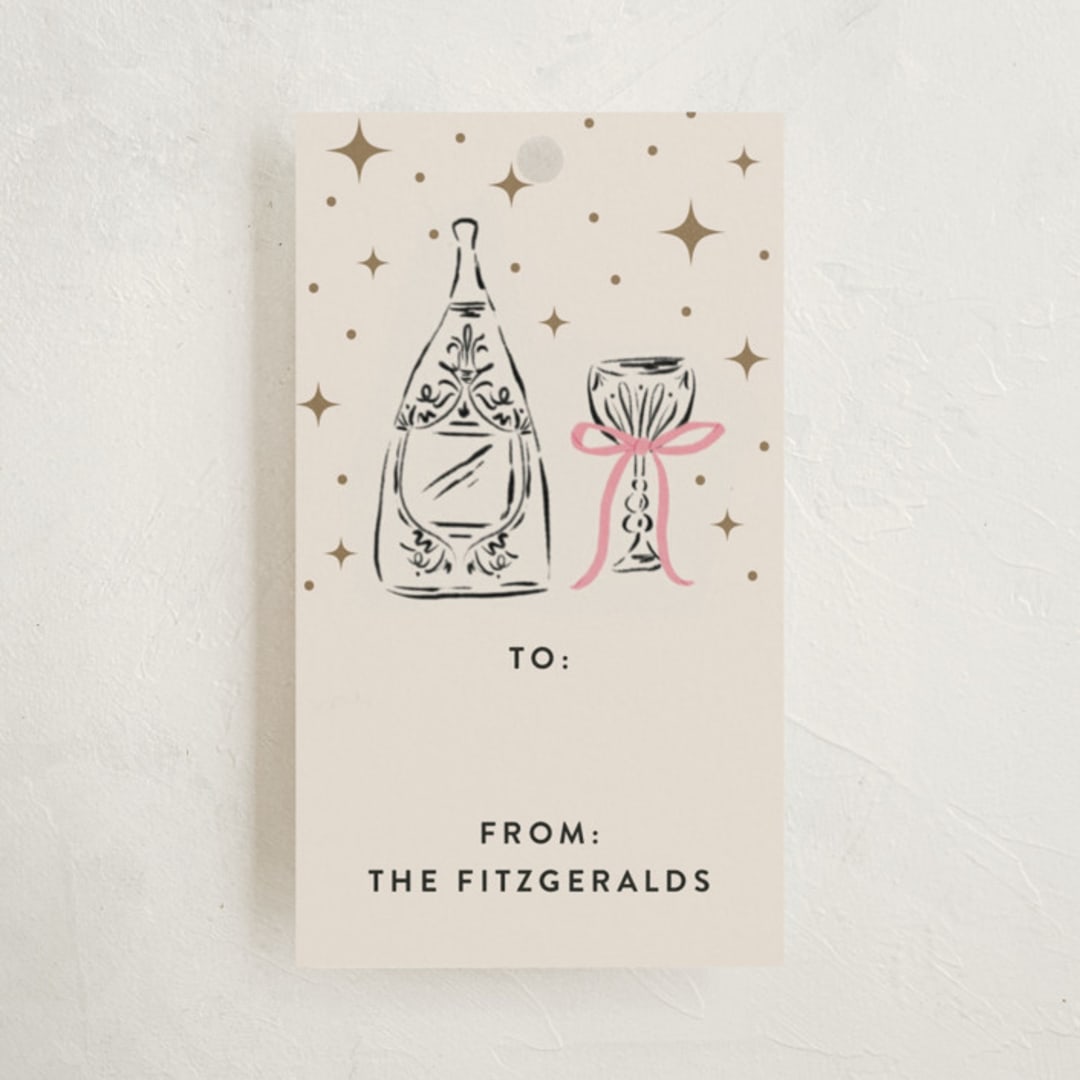 "Champagne New year" - Gift Tags in Peony by Jackie Crawford - Front