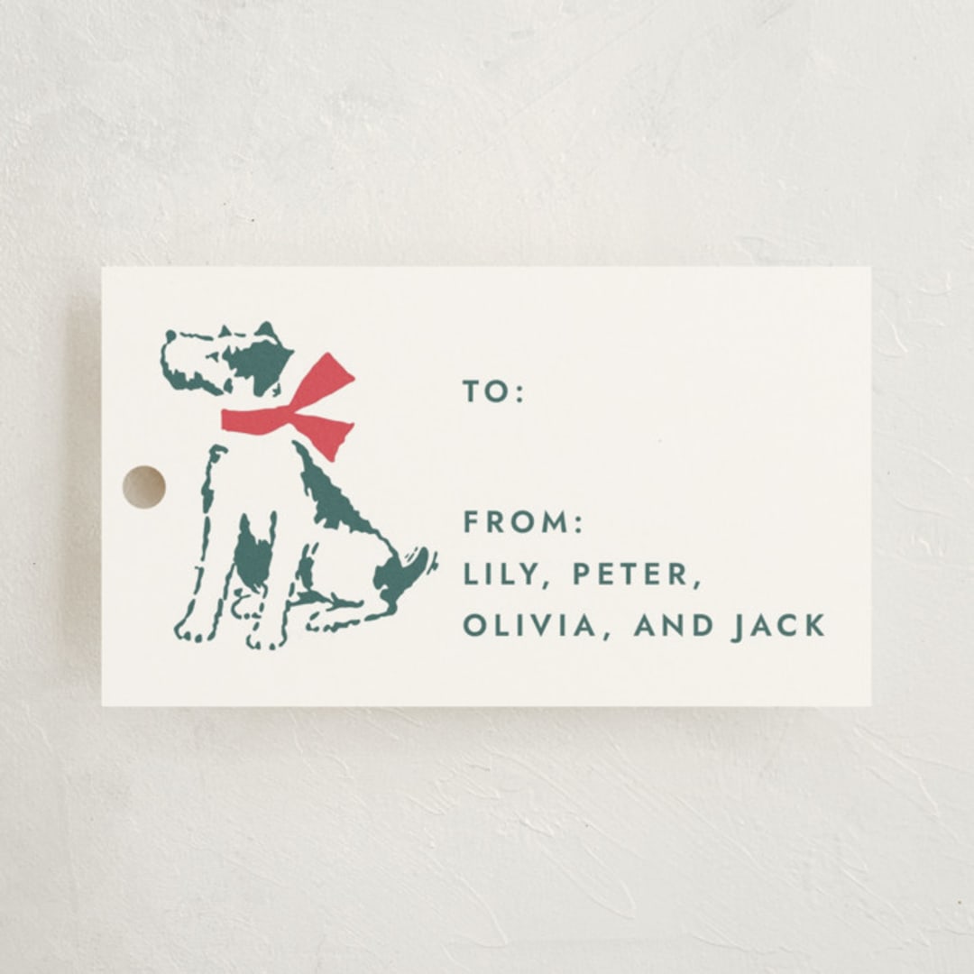 "Present Pawfect" - Gift Tags in Evergreen by Megan Davis - Front