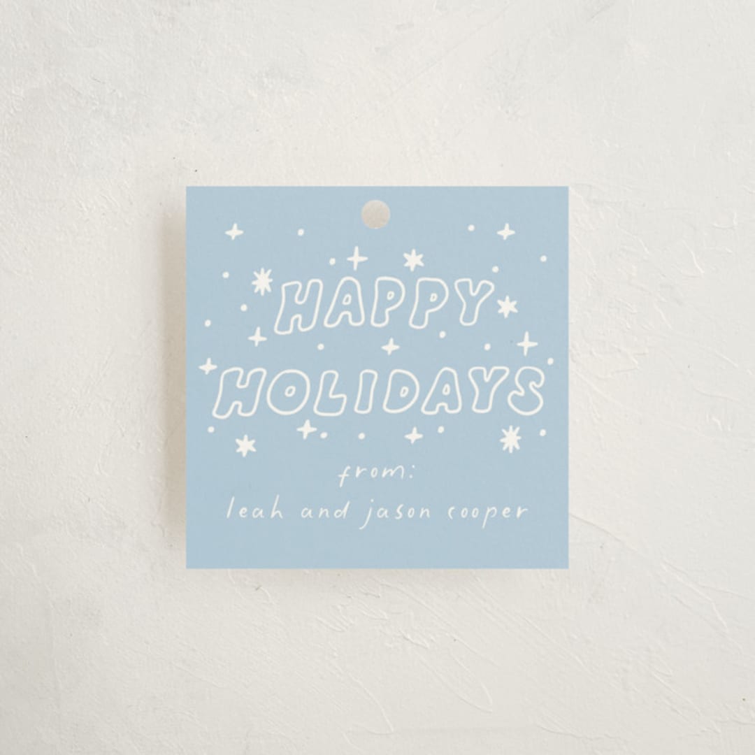 "Pizazz" - Gift Tags in Sky by Everett Paper Goods - Front