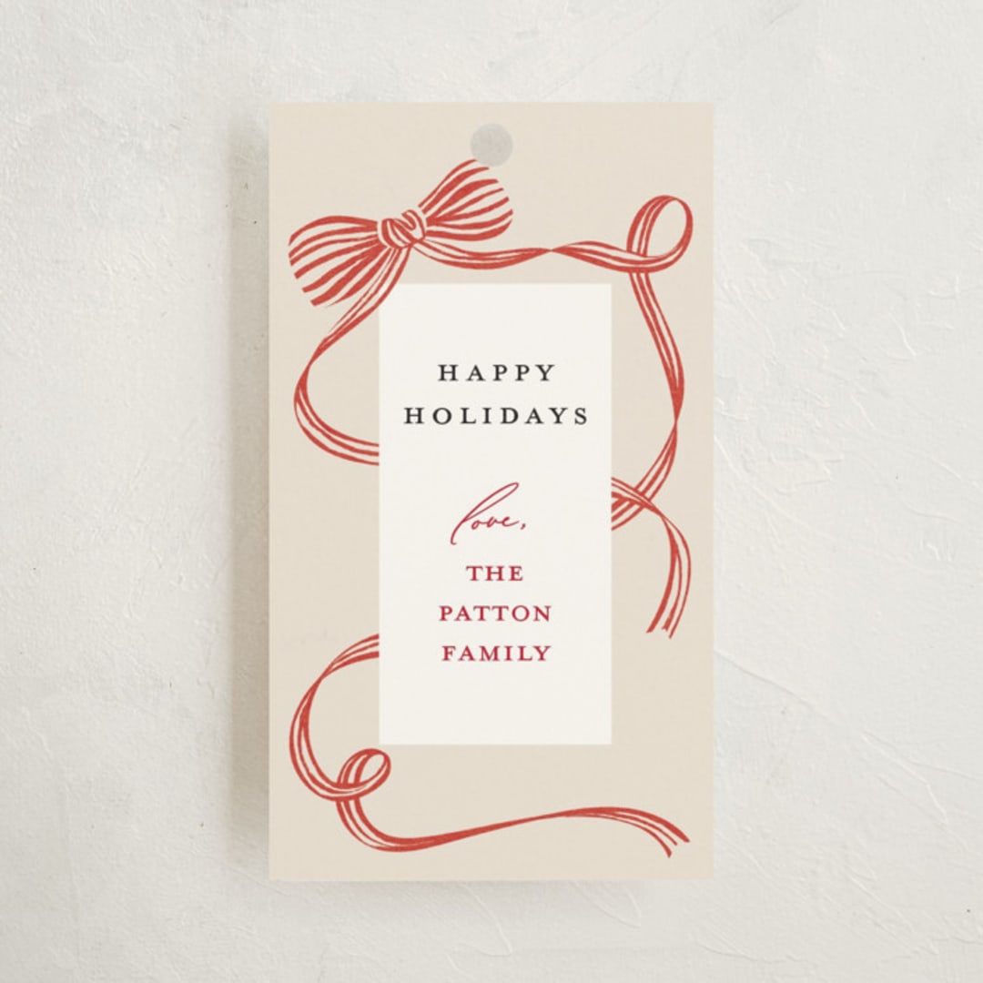 "Neddy" - Gift Tags in Holly Berry by Carrie ONeal - Front