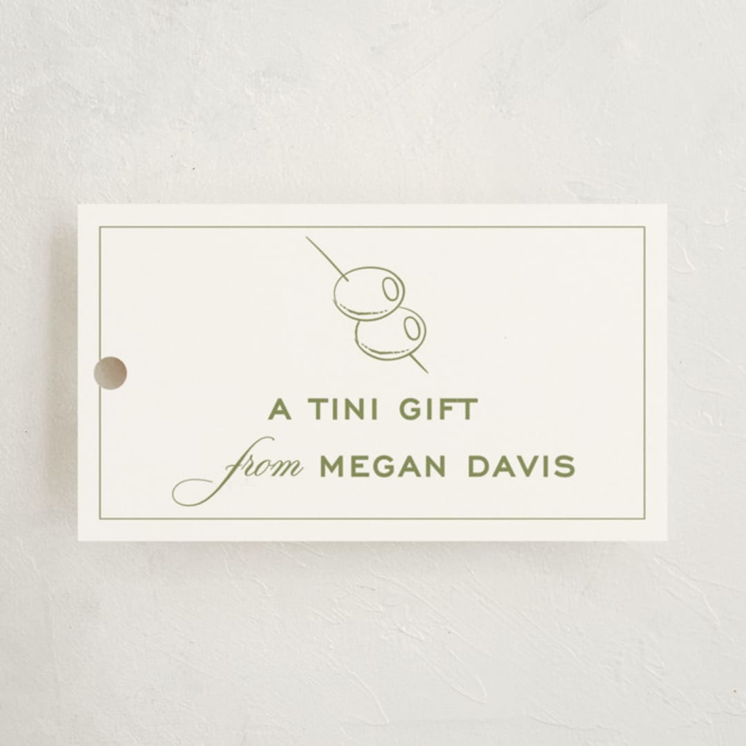 "dirty martini" - Gift Tags in Olive by Megan Davis - Front