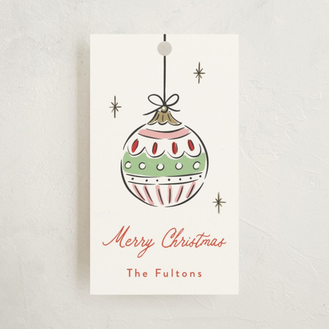 "Bright Ornaments" - Gift Tags in Festive by Erin German - Front