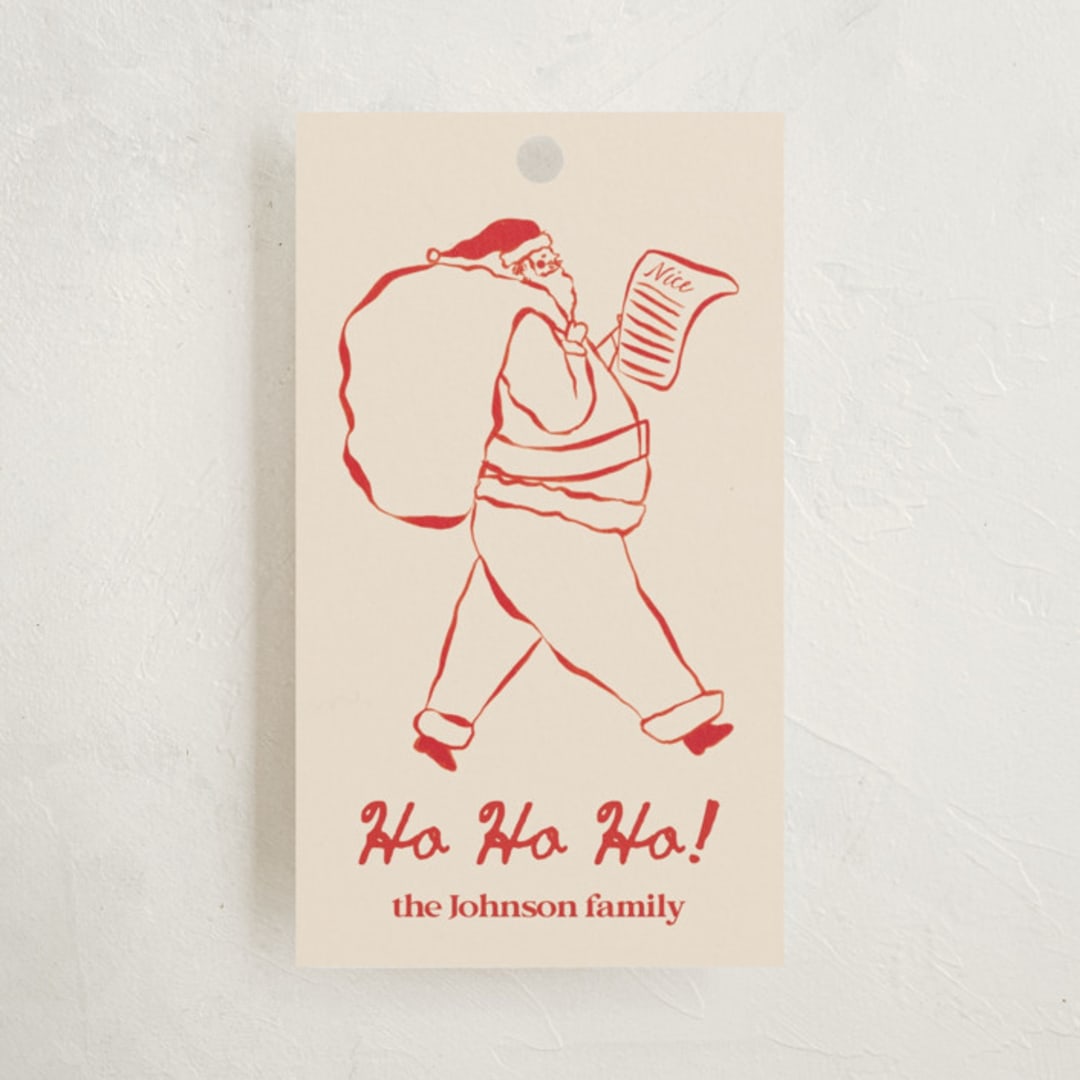 "If Santa Asks" - Gift Tags in Reindeer Nose by Sierra Lee - Front