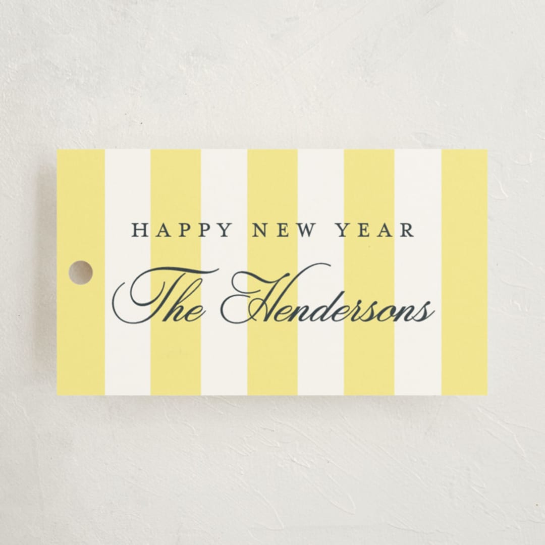 "Preppy Stripes" - Gift Tags in Honey by Emily Betts - Front