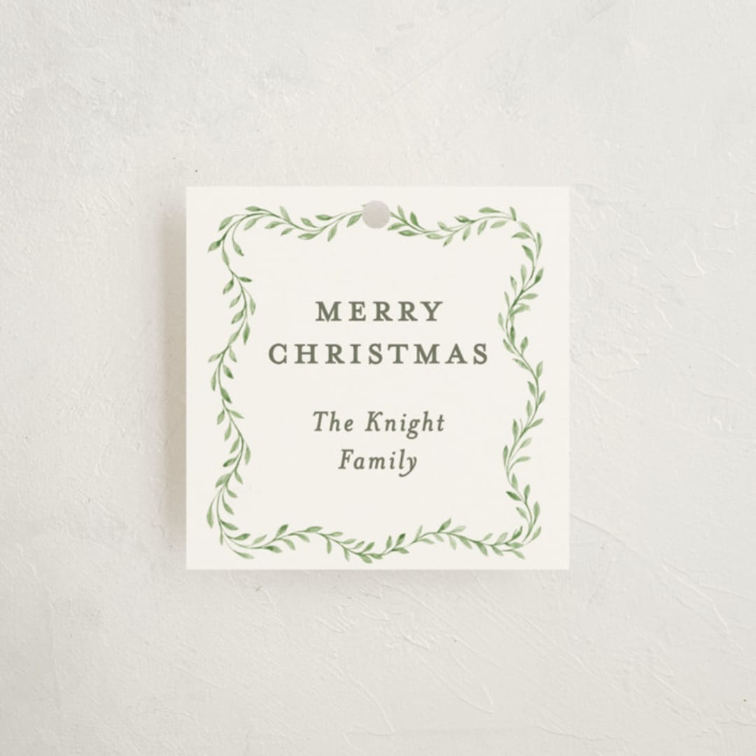 "Wave" - Gift Tags in Eucalyptus by Sarah Knight - Front