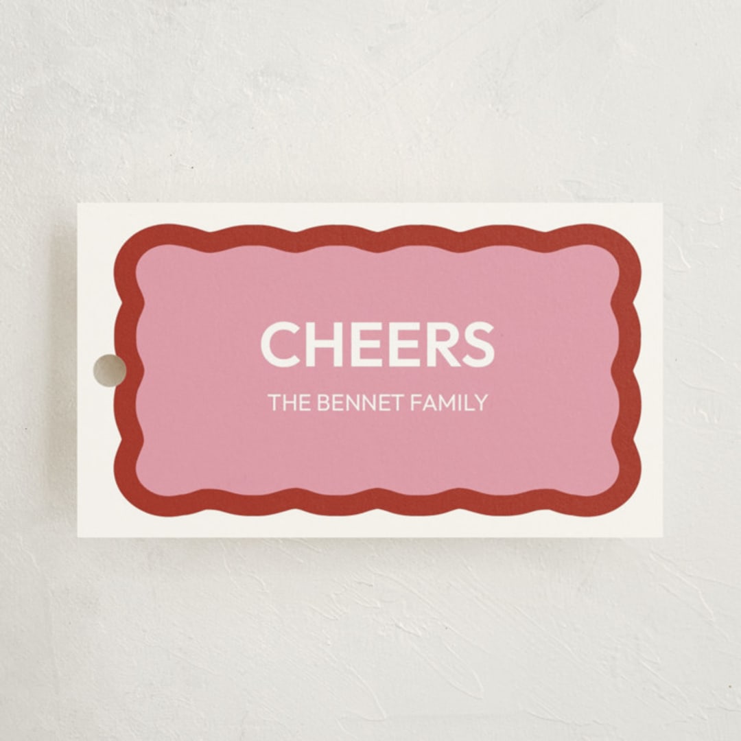 "Color Wave" - Gift Tags in Raspberry by Helena Vitto - Front