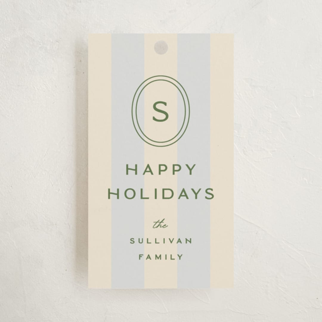 "monogram christmas stripes" - Gift Tags in Frost by Ellen Schlegelmilch - Front