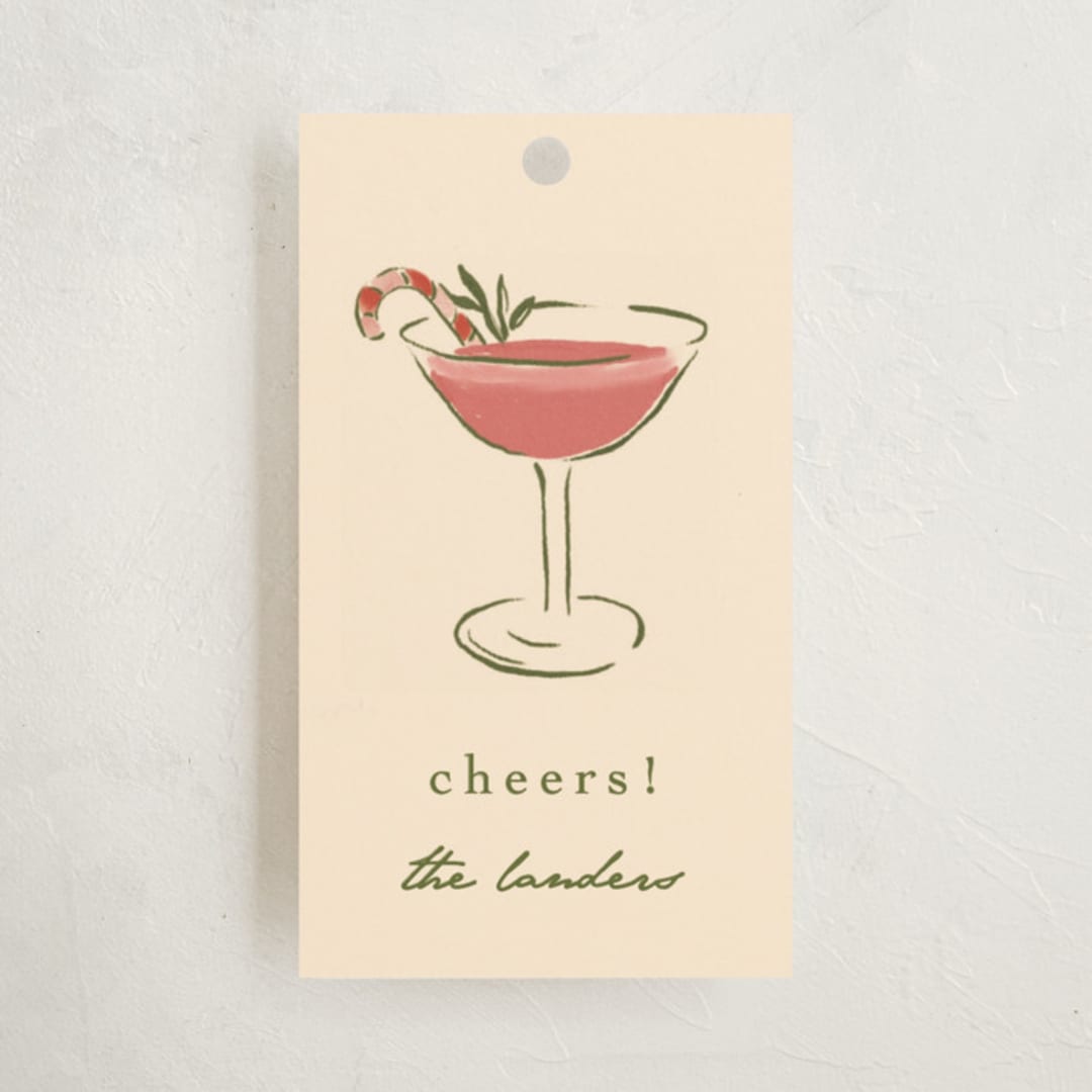 "Cheers To You" - Gift Tags in Candy Cane by Susan Zinader - Front