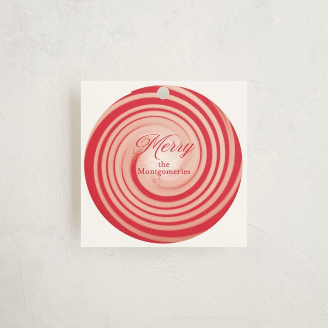 "Candyland" - Gift Tags in Candy Cane by Gwen Bedat - Front